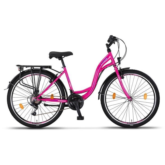 Licorne Bike Stella Premium City Bike 24 26 et 28 pouces Velo hollandais Garcon Rose 24 Cdiscount Sport
