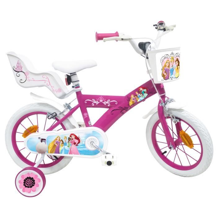 Vélo Enfant Fille 14 PRINCESSE DES SABLES - 4 à 6 ans - Rose & Bleu - 2  Freins CALIPER - Cdiscount Sport