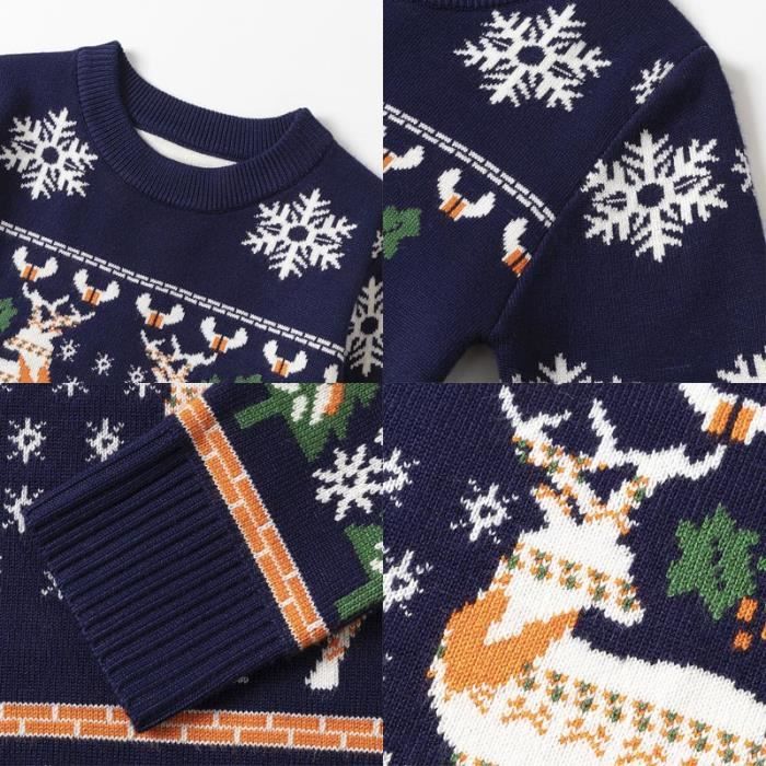 Pull De Noël Garçon Next - Maille Mineral Blue - Taille 6 Ans - Lavable Machine