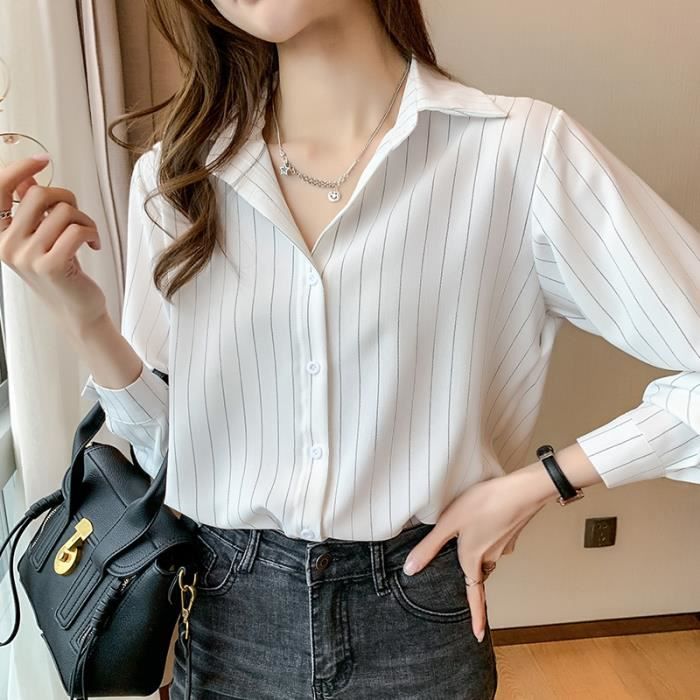 Chemise Chemisier manches longues en mousseline de soie pour