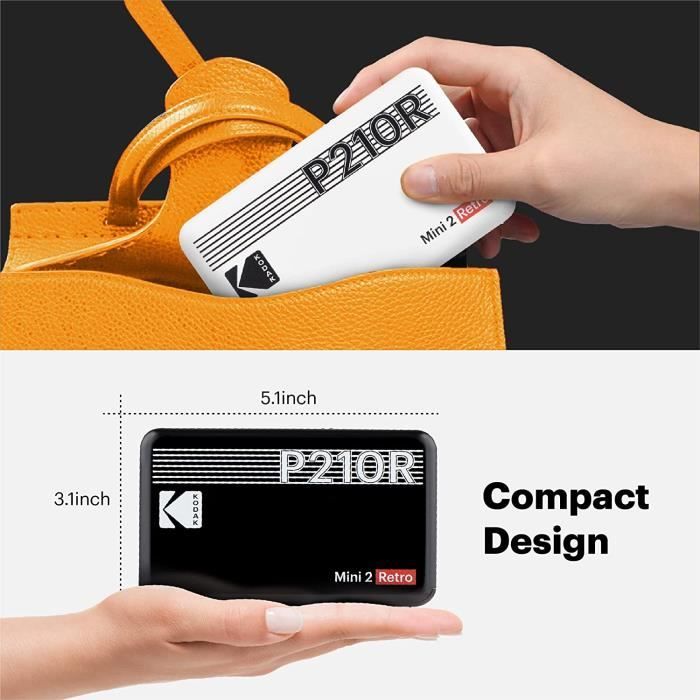 KODAK Mini 2 Retro – Imprimante Photo Mobile pour Smartphone