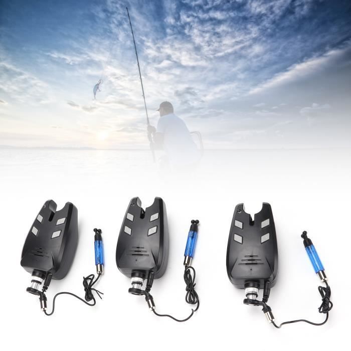 Kit Alarme Pêche Lixada – 4 émetteurs + Récepteur – 100 M, LED 6 Couleurs, Vibrant