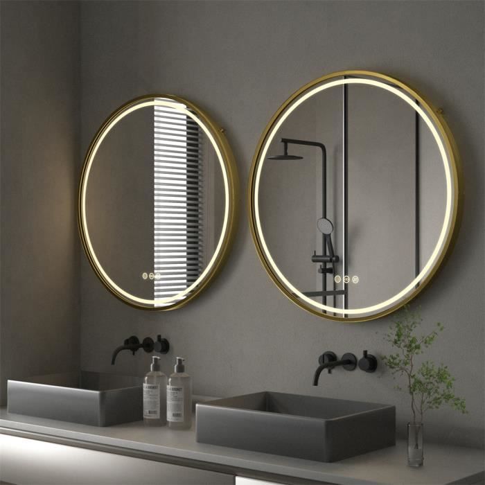 Lampe LED imperméable pour miroir de salle de bain, lumière dorée