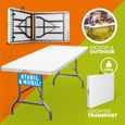 CASARIA® Table de camping pliante plastique rectangulaire table de jardin pique-nique 8 personnes intérieur extérieur-2