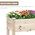 COSTWAY Bac à Fleurs Rectangulaire en Bois 119x43,5x51CM Carré Potager Surélevé avec 5 Trous de Drainage pour Légumes Herbes Fleurs-2