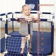 Aire de jeux bébé Bleu Barrière de Sécurité Portail 124x124x66cm Parc Lit pour enfant à l'intérieur et extérieur - Bleu-2