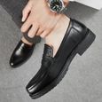 MOCASSIN Homme - Chaussures en cuir de tempérament d'affaires de mode - noir HB™-2