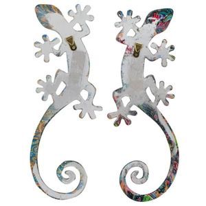 SGRIMALT Salamandre Gecko Décorative - 35 Cm - Résine Colorée - Déco Murale Ou à Poser - Style Tropical Et Joyeux