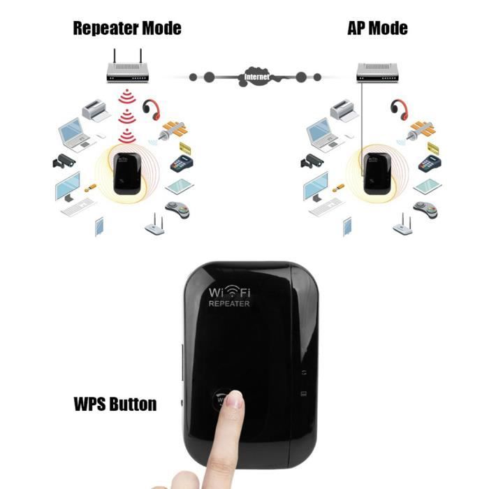 Répéteur WiFi 300 Mbps avec bouton On/Off