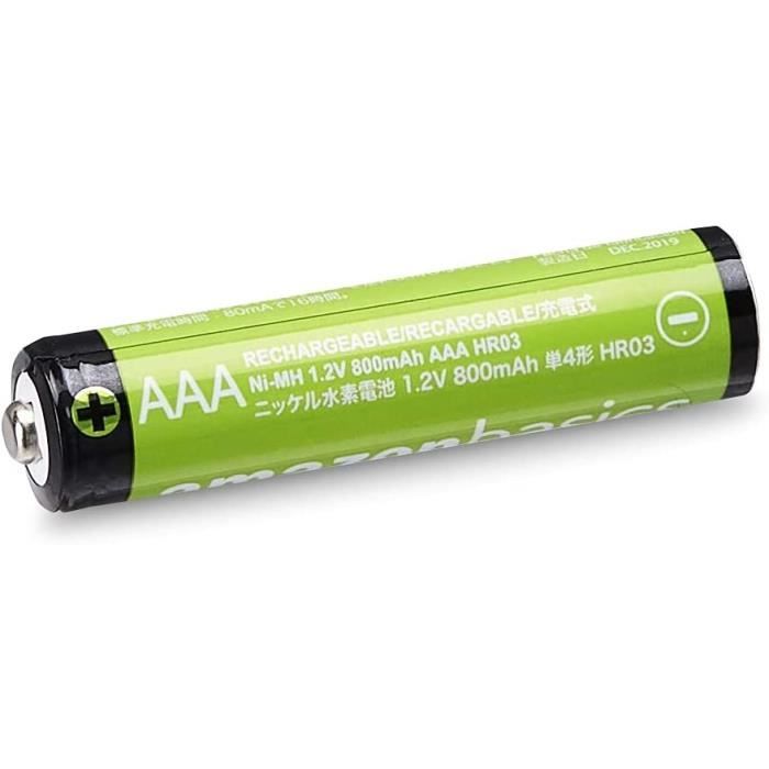 Basics Piles rechargeables AAA, pré-chargées - Lot de 4 (le visuel  peut différer)