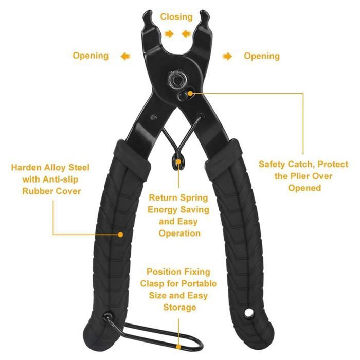 Kit Réparation Chaîne Vélo Saipor - 5 Maillons Rapides 10 Vitesses + Pince - Pour VTT Et Route