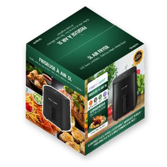 Friteuse Air Comfy Nest Double Panier 11l 2800w 12 Programmes Friteuse à Air Double Panier Comfy Nest 11L - 12 Programmes - Écran Tactile LED - 2800W - Cuisson Rapide Et Saine Friteuse Sans Huile - 7