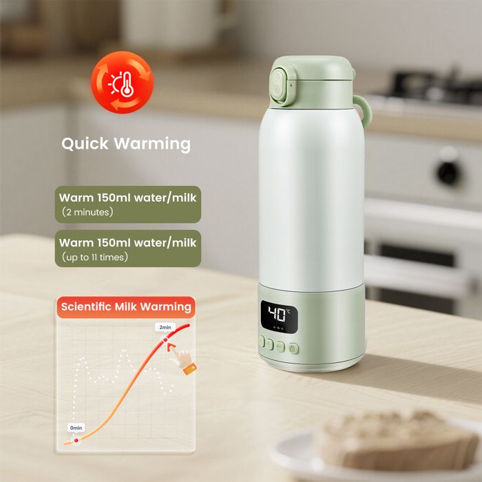 Chauffe-biberon Portable 500ml Sans Fil - Température Réglable 37-55°C, Pour Lait Maternel Ou Formule
