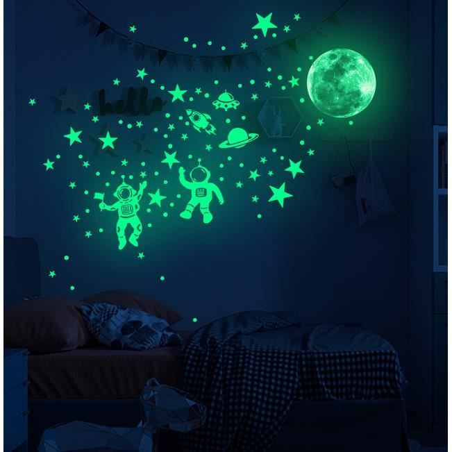 Etoiles Phosphorescentes Plafond Etoile Fluorescente Chambre Enfant  Stickers Muraux Enfants Fluorescente Lumineux Autocollants Lune - Cdiscount  Maison