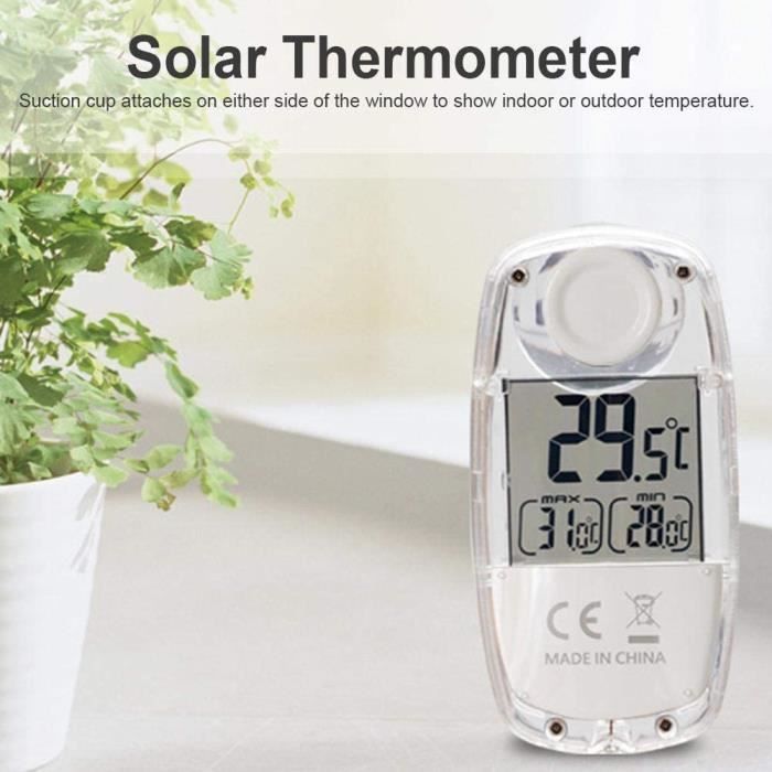 Thermomètre À Ventouse À Fenêtre Thermomètre À Énergie Solaire