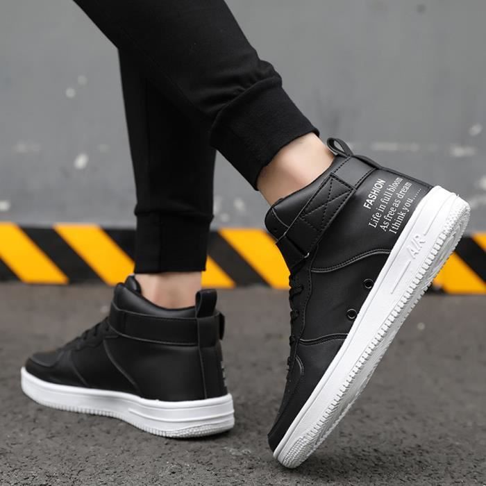 Basket montante homme Mode Masculines Baskets a Lacets Confort Anti derapant