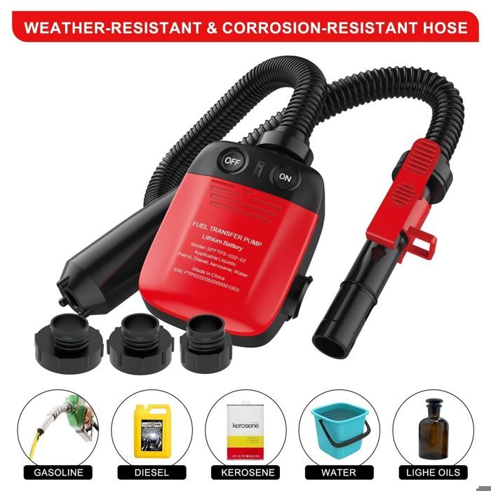 Pompe électrique Pour Fût 200-220L - Débit 60-80 L/min - Parfaite Pour Huile, Eau, Kérosène - Prise EU