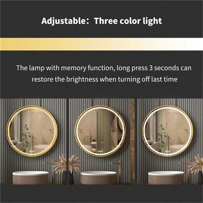 Miroir LED Salle De Bain Anti-Buée - 80cm - 3 Températures De Couleur - Dimmable