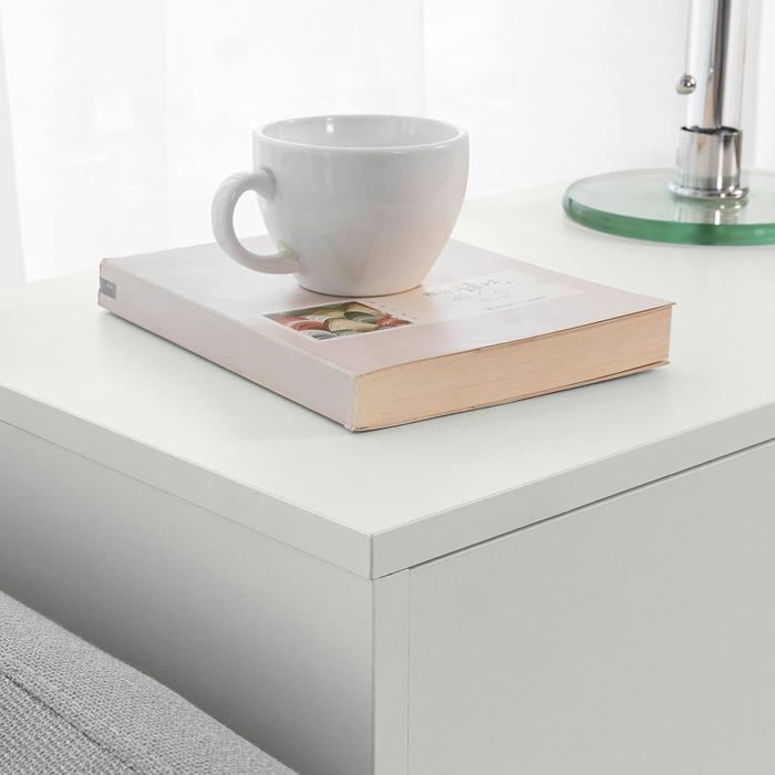 SoBuy FBT105-W, Printerkast Kantoor Vloerkast Met 2 Lades En 1 Deur Onder Bureau Opslag Op Wielen Mobiele Archiefkast Opslageenheid