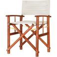 Chaise pliante en bois d'eucalyptus FSC® crème - CASARIA - Chaise de régie - Confortable et durable-0