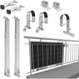 NuaSol Support pour centrale solaire de balcon | Garde-corps Fixation pour 1 module solaire et un onduleur photovoltaïque | rond-0