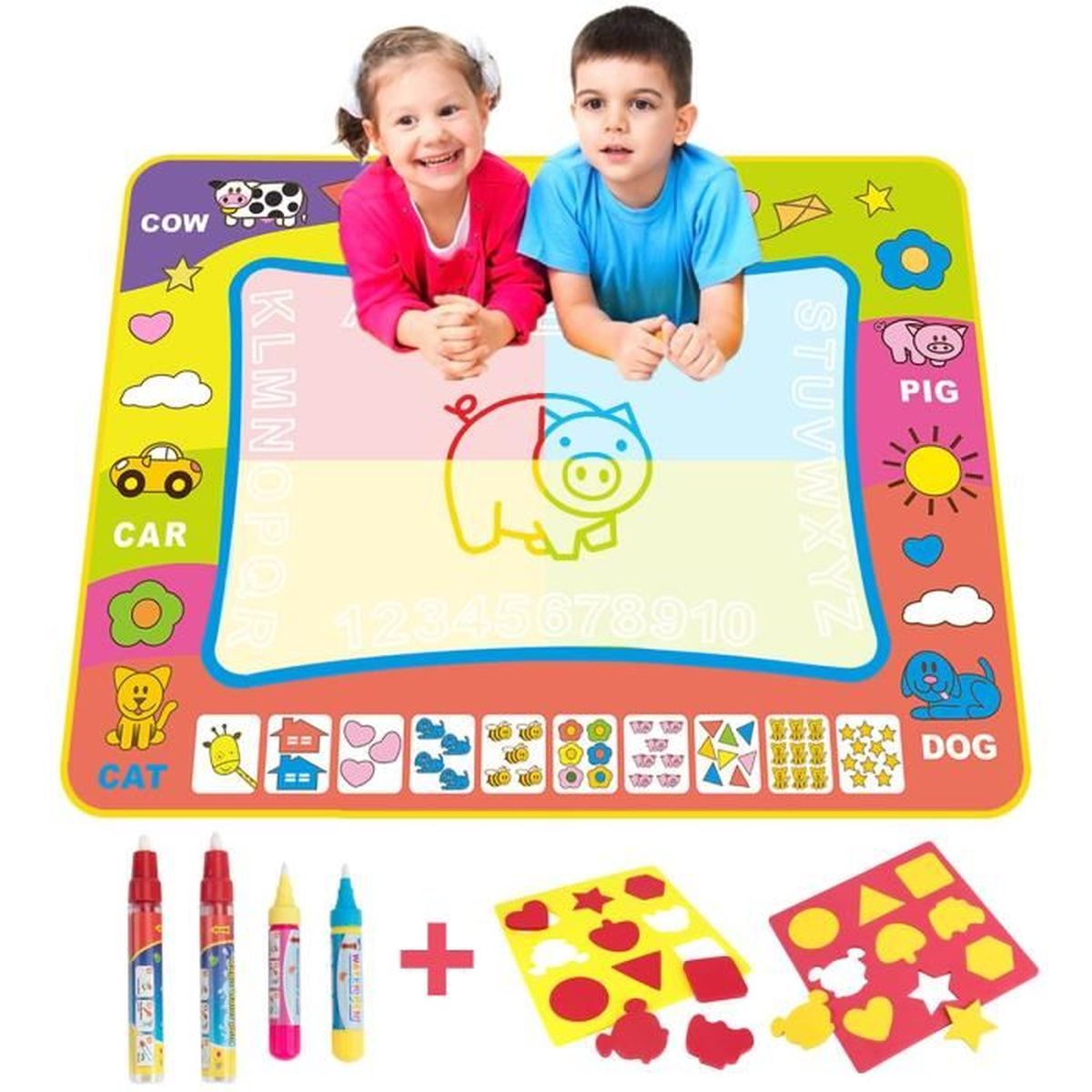 Tapis Doodle Mat Enfant Tapis De Dessin Peinture 4 Couleur 3 Stylos 8060 Cm 1 Joint Eva Jouets éducatifs Pour Enfants