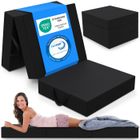 ELONEO Matelas Pliant 3 Parties, Mousse Épaisse 15 cm, Lavable, Pour Adulte, 75x195x15 cm, noir