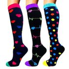 VIPITH Chaussettes de Compression pour Hommes et Femmes 3Paires 15-20 mmHg pour Sportive, Cyclisme, Voyage en Avion, Course à pied