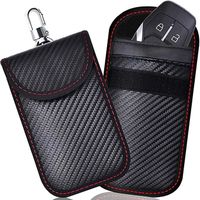 Étui de clé de voiture anti-RFID portable 2 pièces, étui antivol en fibre de carbone, étui antivol de télécommande de véhicule.