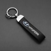 Petite Maroquinerie et Accessoire,Porte-clés de voiture en cuir tissé,anneau pour Hyundai Tucson Genesis IONIQ - Hyundai[F64]