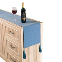 Chemin de Table Simple Moderne Nappe Décoratif Couleur Unie 32x200cm Bleu Clair