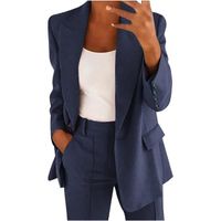 Blazer Femme Élégant à Manches Longues Slim Fit Un Bouton OL Bureau Affaires Décontracté Veste Chic De Costume Ouvert -  Garnet