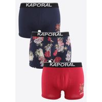 KAPORAL - Coffret de 3 boxers bleu marine et rouge homme VELI 