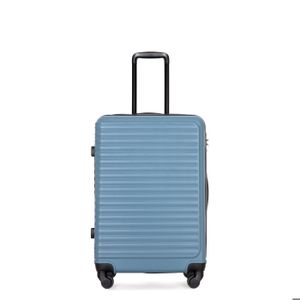 VALISE - BAGAGE Valise rigide,bagage à main 4 roues, matériau ABS, avec serrure douanière TSA bleu ardoise