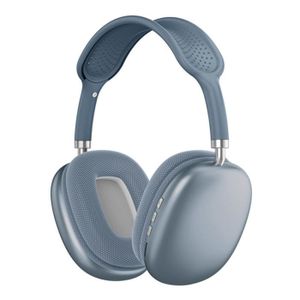 CASQUE - ÉCOUTEURS 1 bleu-Écouteurs sans fil Bluetooth P9, avec micro