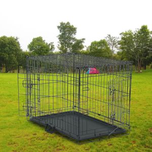 CAGE Cage pour Chien de transport pliante en métal 75 x 47 x 52.5 cm Noir