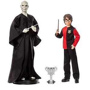 FIGURINE - PERSONNAGE Harry Potter Coffret poupées articulées Voldemort et Harry Potter, costumes et baguettes inspirés du film, à collectionner, jouet