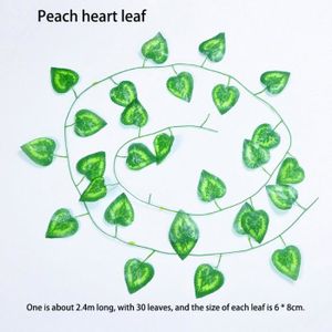 FLEUR ARTIFICIELLE Décoration florale,230cm vert artificiel suspendus lierre feuille guirlande plantes vigne bricolage pour la - Type Peach heart leaf