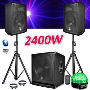 PACK SONO PACK SONO COMPLET BMS1812 USB-Bluetooth 2400W  Sub