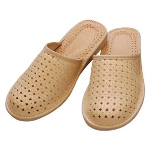 chaussons cuir femme