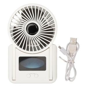 VENTILATEUR Qqmora Mini ventilateur avec lumière Mini ventilateur Rechargeable pliable, vitesse réglable, Portable, silencieux, hygiene visage