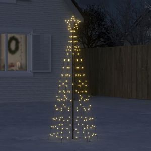 VOILE D'OMBRAGE vidaXL Arbre de Noël lumineux avec piquets 220 LED blanc chaud 180 cm 358100