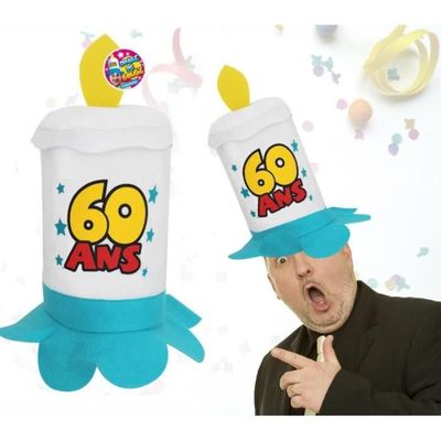 P'TIT CLOWN - 81801 - Chapeau Gâteau Joyeux Anniversaire avec Bougies - Pour une Fête d'Anniversaire réussie - Adulte Unisexe - Velours Multicolore