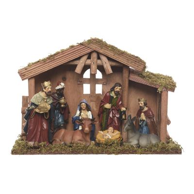 Ancienne Crèche De Noël Avec Santons En Plastique – Vintage Et Authentique