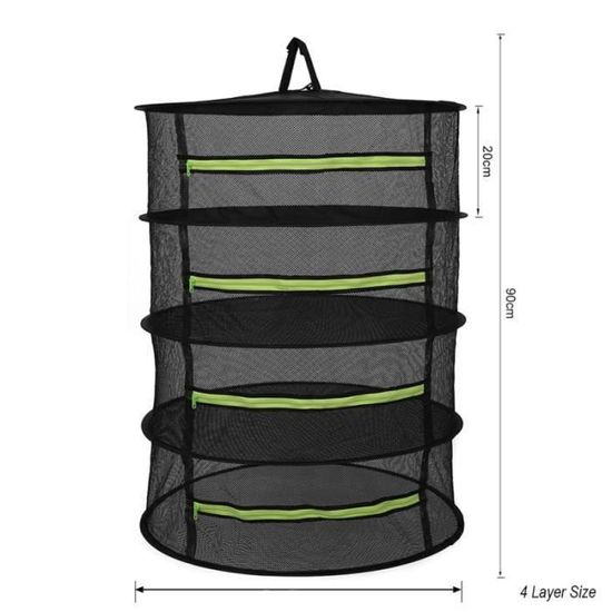 Filet De Séchage Pliable 2 Ou 3 Couches - Pour Herbes, Légumes, Fruits - 40x60cm - Noir/Blanc