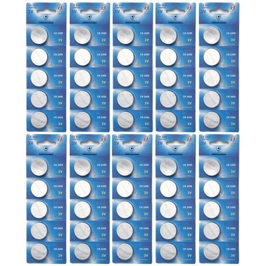 5 Piles Bouton CR2450 3V - Lithium, Pour Montres, Calculatrices, Jouets - Longue Durée De Vie - 6