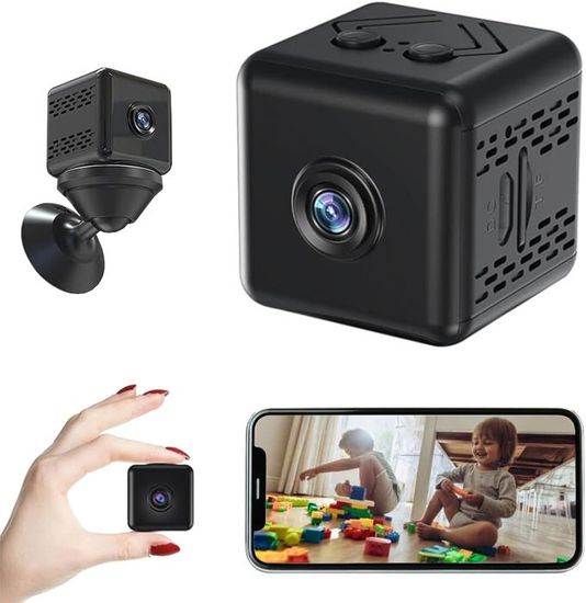 Mini Caméra WiFi 1080P Avec Vision Nocturne - Surveillance à Distance, Détection De Mouvement, Idéale Pour La Maison