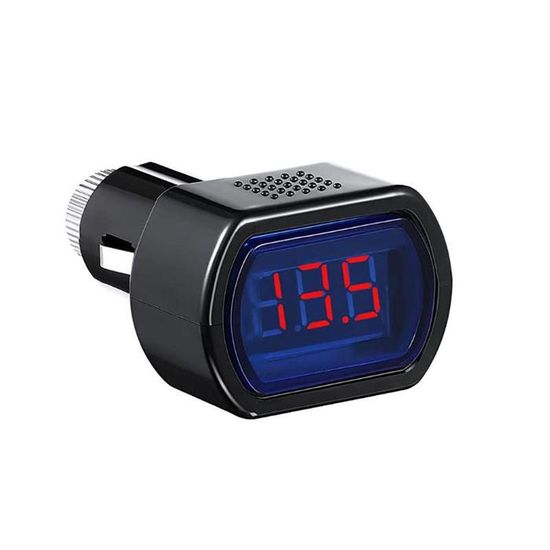 Voltmètre Voiture Allume Cigare Voltmètre Voiture LED Pour Allume-cigare - Testeur De Batterie 12V/24V - Affichage Digital Précis Chargeur Telephone Voiture