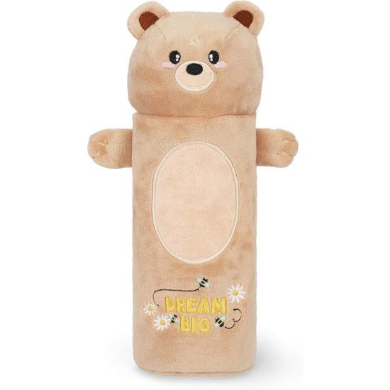 Legami - Trousse Super Soft, Thème Teddy Bear, Étui Moelleux, Carton avec Dessin à colorier Inclus, 100% Polyester, Super Doux é19