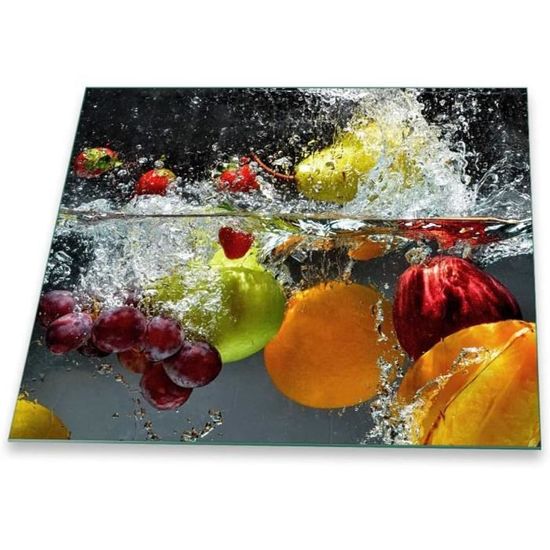 Plaque Protection Induction TMK ArtDeko - Verre Trempé 35x52cm, Design Marbre Protection Cuisinière Verre